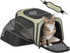 Petsfit Small Expandable Cat Carrier for Air Travel, Up to 9 lb | 16 x 10 x 9 in; sized for Alaska Airlines, with locking zippers, an interior safety tether and multi-side ventilation.