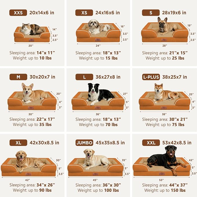 Comfort Expression Orthopedic Dog Bed for Medium Size Dog with Bolster | Waterproof Dog Couch Bed with Washable Cover & Non-Slip Bottom, Supportive Egg Crate Foam Medium Pet Bed, 30x20 Inch