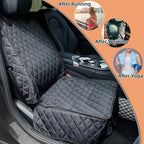 PETICON Waterproof Front Seat Car Cover 2 Pack, Full Protection | Dog Car Seat Cover with Side Flaps, Nonslip Scratchproof Captain Chair Seat Cover Fits for Cars, Trucks, SUVs, Jeep, Black