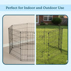 Dog Playpen - Foldable Metal Exercise Puppy Play Pen with 8 24x30in Panels - Indoor/Outdoor Pen with Door for Dogs, Cats or Small Animals by PETMAKER