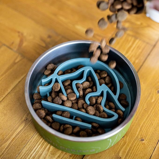 Wilderdog Slow Feeder Bowl – Non-Slip Dish for Fast-Eating Dogs – Promotes Healthy Digestion & Mealtime Enrichment – Adventure-Ready & Top Rack Dishwasher Safe - Fits Bowls with a 7+ Inch Diameter