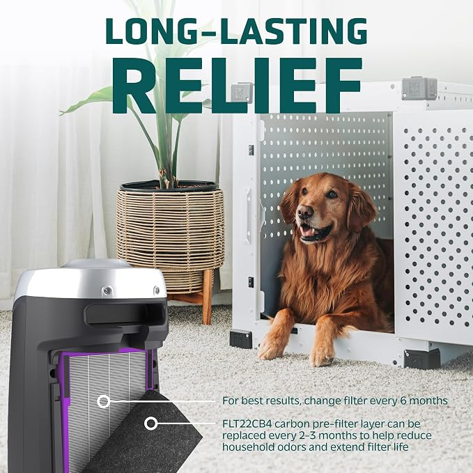 Germ Guardian FLT4850PT True HEPA Genuine Air Purifier Replacement Filter B, with Pet Pure Treatment for GermGuardian C4900, AC4825, AC4850PT, CDAP4500, AC4300, and More
