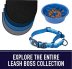Leash Boss 15 Foot Dog Leash with Padded Handle - Long Leash for Hiking, Camping, Exploring, or Walking (15 Ft, Black/Red/Grey)