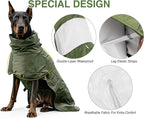 Skmeditec Dog Raincoat with Hood, Waterproof Puppy Rain Coat, Windproof Breathable Jacket with Mesh Lining, Outdoor Hiking Shell Coat for Small Medium Large Sized Dogs (Green, XL)
