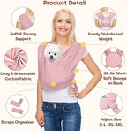 AnccoPlus Dog Carriers for Small Dogs, Front Facing Dog Sling Carrier, Hands Free Cat Carrier, Size Adjustable, Reducing Back Pain, Premium Cotton, Safe and Soft Dog Carrier (Regular, Light Pink) | Patented Front Carrier Reduces Back and Neck Strain; A...