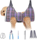 BEAUTYZOO Dog Grooming Hammock for Small Dogs/Cats, Nail Trim Restraint, XS | Dog Hanging Harness for Nail Trim, Adjustable Hook & Loop, Soft Neck Support/Dual Safety Straps for Stress-Free Grooming