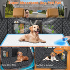 URPOWER Hard Bottom Dog Car Seat Cover for Back Seat, Waterproof Hammock | 400 lbs Support, 45% More Space, Waterproof, Fits Most Car & SUV, Mesh Window, Scratch Resistant, Non-Slip, Pee Pad Included