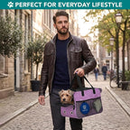 PetAmi Dog Purse Carrier for Small Dogs Cats, TSA Airline Approved Soft-Sided Pet Carrier with Pockets, Ventilated Travel Tote Bag with Bed & Shoulder Strap, Puppy Kitten, Max 12 lbs, Purple