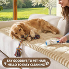 FUANGUI Waterproof Couch Cover Sofa Cover for Dogs and Pets Sofa Protector | Non-Slip Washable Fuzzy Soft Cat Bed Sofa Slipcover for 2-3 Cushion Couch Sofa Pet Friendly, Khaki, 27.6" x 94.5", 1 pcs