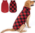cyeollo 2XL Dog Coat, Sherpa Winter Dogs Sweater Warm Fleece Doggie Coats Turtleneck Reversible Jackets for Small Medium Large Dogs with Leash Hole, Soft Cold Weather Vest, Buffalo Plaid XXL