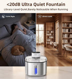 Wireless Cat Water Fountain Stainless Steel,135fl-oz/4L Battery Operated Cordless Cat Fountain,Automatic Pet Water Dispenser,Water Fountains for Cats Dogs Indoor,Ultra Quiet