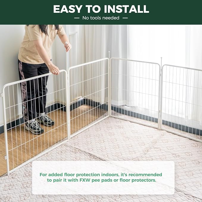 FXW Rollick Dog Playpen, Indoor, Yard & RV Camping, 32" H, 48 Panels | Easy setup, Heavy-duty, DIY layouts, for Small & Medium Dogs, Patented