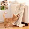 Cork Cat Scratching Board-Cat Scratcher Post-Cat Toy Scratch Pad for Indoor | Cat Scratching Posts-Cat Ramp-Cat Scratch Cardboard with Toy,Replaceable Use-Eco-Friendly Sustainable-Protect furniture white