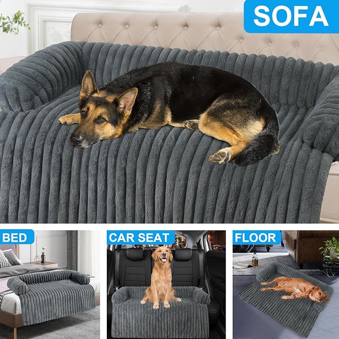 Luxurious Dog Couch Bed, Dog Couch Cover,Couch Protector for Dogs(Grey,XXL) | Dog Bed for Couch, Removable Couch Cover for Dogs Washable, Pet Bed Mats for Couch, Pet Couch Covers for Sofa