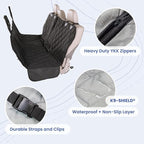 4Knines Dog Hammock – Rear Seat Cover for 60/40 Split Bench w/Armrest (Black, Extra Large)