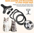 Raised Cat Bowls,Elevated Cat Bowls for Indoor Cats with Height-Adjustable Stand,Non-Slip Stainless Steel Cat Bowls,15° Tilted Cat Food Bowls (1 Pack)