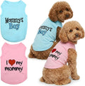 Parisian Pet 2 Pack Dog Shirts – 100% Cotton Shirts for Large Dogs Boys – Sleeveless Mommy’s Love Dog Clothes – Breathable and Lightweight Pet Apparel - Stretchy Summer T Shirts for Dogs