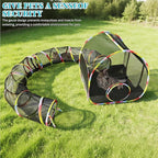 Outdoor Cat Enclosure 2-in-1, Extra Large Pop Up Cat Rolling Tent with 134" Tunnel for Indoor Cats, Expandable Foldable Cat Playpen for Backyard Camping, Fits Small Animals,1-Min Setup