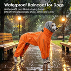 Lelepet Waterproof Dog Raincoat, Hooded Dog Rain Jacket, Full Body Coverage | Adjustable Full-Body Dog Rain Coat, Built-in Collar and D-ring, Snowproof & Windproof Rain Jacket, Reflective Stripe