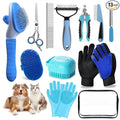 Dog Brush for Shedding 13pcs Bath Grooming Kit with Pet Nail Clipper and File - Dog Bath Brush Cat Grooming Supplies, Dematting Comb Bath Brush Shampoo Scrubber for Dogs and Cats
