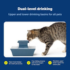 PetSafe Cat and Dog Water Fountain - Automatic Water Dispenser - Drinkwell Pagoda Ceramic Fountain for Pets - Filter Included - Blue - 70 oz, Model:PWW00-14898 | 2 Falling Water Streams Encourage Hydration, Cat & Small Dog Water Fountain, Carbon Filter...