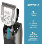 Wahl Professional Animal Bravura Lithium Ion Clipper, 41870-0425, Gunmetal | Professional-Grade Pet Clippers for Grooming, 5-in-1 Fine Adjustable Blade, Perfect for Cats and Small to Medium-Sized Dogs