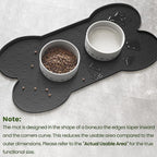 PWTAA Dog Food Mat Anti-Slip Silicone Dog Bowl Mat Thicker Pet Placemat Waterproof Cat Feeder Pad with Raised Edge Puppy Kitten Feeding Mats Suitable Small Medium-Sized Dogs Cats Eating Tray - 2PCS
