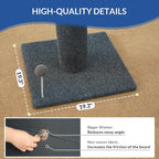 Cat Craft Reticulated Short Plush Tall Cat Scratching Post, Light Gray | 41in textured reticulated plush scratcher, anti-tip thick base, swappable balls for cat scratching & interactive climbing