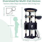 Cat Tree, 61" Tall Cat Tower, Diamond-Shaped Cat Cave VCT001G | Cat Condo with Wide Top Perch & Basket, Sturdy Scratching Post, Interactive Toy for Large Indoor Cats, Smoky Gray