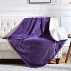 Soft Waterproof Blanket for Bed Couch Sofa, Dark Purple, 60x80inches | Liquid Pee Proof Pet Blanket for Dog Puppy Cat, Reversible Sherpa Fleece Blanket for Couch Cover, Furniture Protector