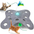PAWSPIK Tumbling 3-in-1 Interactive Hide & Seek Cat Toy | Rechargeable Automatic Feather Chasing & Tumbling Peek-A-Boo Exercise Toy for Bored Indoor Cats & Kittens