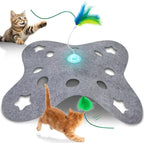 PAWSPIK Tumbling 3-in-1 Interactive Hide & Seek Cat Toy | Rechargeable Automatic Feather Chasing & Tumbling Peek-A-Boo Exercise Toy for Bored Indoor Cats & Kittens