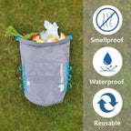 Smell Proof Waste Bag - Reusable Wag bag, Dog Poop Bag Holder for Hiking with Dogs & Camping. Odor Proof Diaper Wet Bag
