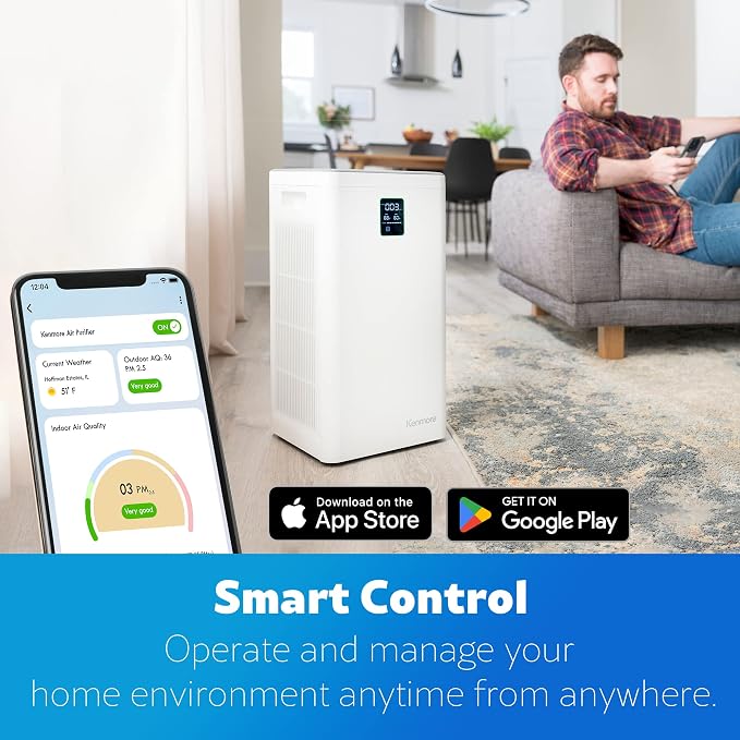 Kenmore Air Purifier with H13 True HEPA Filter, Covers Up to 2300 Sq.Foot