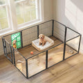 FXW AuraSpace Pro Acrylic & Wire Mesh Indoor Dog Playpen, 24" H, 10 Panels | Clear View, Heavy-duty Metal, Flexible Layouts, Easy Walk-Through, For Puppies & Small Dogs, Patented