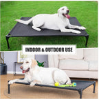 Garnpet XL Elevated Dog Bed for Large Dogs, Extra Raised Dog Cot Beds, Heavy Duty Pet Cots with Durable Supportive Teslin Recyclable Mesh, Indoor & Outdoor Pet Bed, Dark Grey