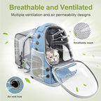 Cawypety Expandable Cat Backpack,Cat Bubble Backpack Carrier for Carrying Cats, Pets and Small Dogs,Airline-Approved,Designed for Travel, Hiking, Walking,Car （Blue