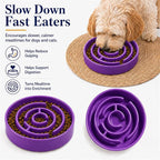 Ceramic Slow Feeder Dog Bowl, 1.5 Cup Puzzle Dish for Small Medium Dogs | Glazed ceramic maze bowl with 1.5-cup capacity for dry or wet food, sized for small and medium dogs