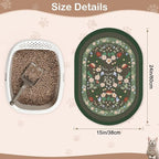 Bienbee Cat Litter Mat, 24" x 15" Dense Trapping Mesh for Litter Boxes | Litter Box Mat with PVC Mesh, Waterproof &Urineproof, Non-Slip Grip, Soft On Kitty Paws and Easy to Clean to Protect Floor