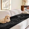 FUANGUI Waterproof Couch Cover Sofa Cover for Dogs and Pets Sofa Protector | Non-Slip Washable Fuzzy Soft Cat Bed Sofa Slipcover for 2-3 Cushion Couch Sofa Pet Friendly, Black, 27.6" x 70.9", 1 pcs