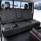 Pet Bench Seat Covers for Trucks, Heavy Duty Nonslip Car Seat Protector with ISOFIX Openings for 1-2 Child Car Seats,Fits Ford 150,Ram 1500,GMC Sierra,Toyota,Ram,Chevrolet Silverado(Black)