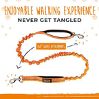 Mighty Paw Hands Free Dog Leash | Bungee Waist Leash for Dog Walking. Pet Running Hands Free Tether for Large, Medium & Small Breeds. Pet Waist Belt (36" - 48") Up to 150 lbs - Orange