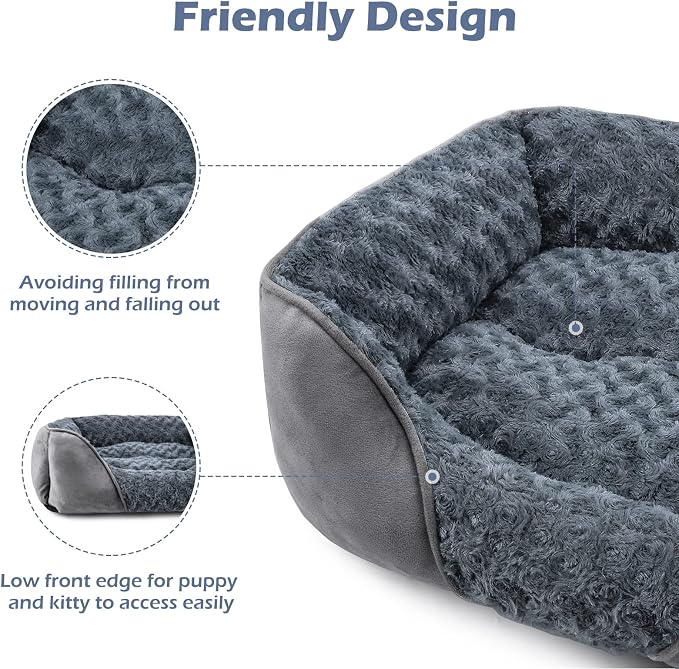 INVENHO XX-Large Dog Bed for Large Medium Small Dogs, Rectangle Washable Dog Bed, Orthopedic Dog Bed, Soft Calming Sleeping Puppy Bed Durable Pet Cuddler with Anti-Slip Bottom XXL(42"x30"x10")