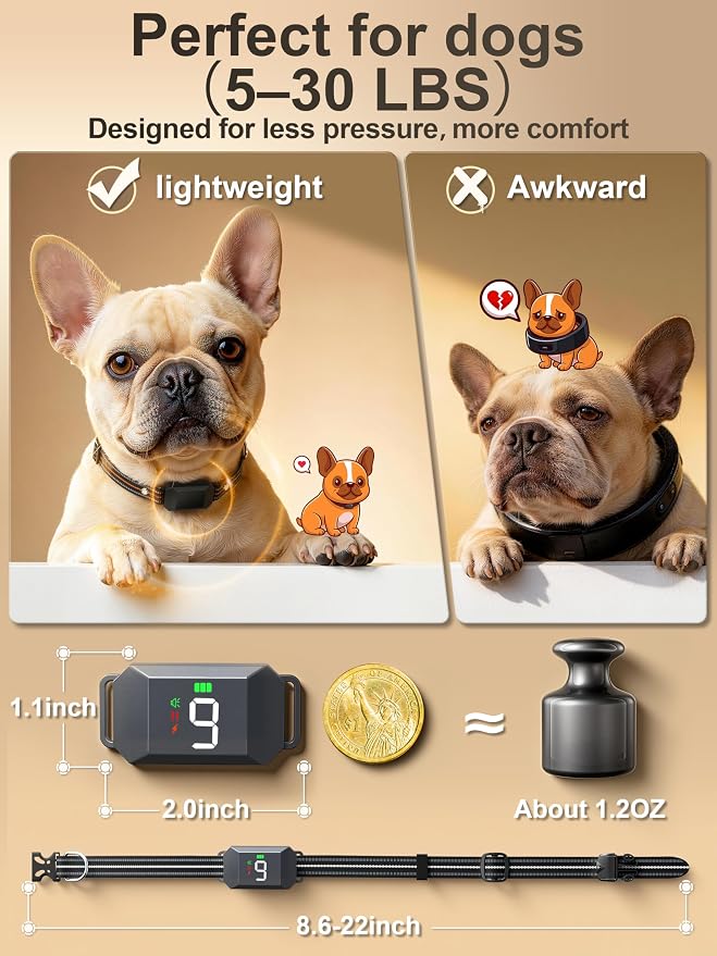 Small Shock Collar for 2 Dogs(5-100Lbs), Shock Collar with Remote | 3 Channels, IP67 Waterproof, Rechargeable, Dog Training Collar with Control, Beep/Vibration/Safe Shock, for Small/Medium Dogs