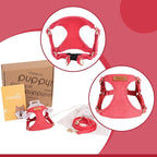 Puppytie XXS Puppy Harness and Leash Set, Red Camellia, XXS (2.2–6 lbs) | Puppy Harness for Small Dogs, Teacup and Yorkie Harness, Soft Lightweight and Adjustable, Small Puppy Harness for Daily Walks