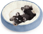 Love's cabin Round Donut Cat and Dog Cushion Bed, 24in Pet Bed for Small or Medium Dogs, Anti-Slip & Water-Resistant Bottom, Soft Durable Fabric Pet Beds, Washable Calming Cat Bed Sky Blue