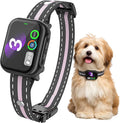 RPZ Automatic Dog Bark Collar for Small Medium Large Dogs 8-150 Lbs, Pink | Rechargeable anti barking collar with bark count tracking, 4 training modes, 3 sensitivity levels and IP67 waterproof