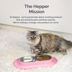 NomNom - Spill Proof Elevated Cat Bowls - Stainless Steel - Pink