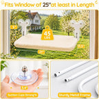 Aysoner Suction Cat Window Perch: 6 Suction Cups Sturdy Hold Up to 45lbs | 1-Second Stick on Glass & No-Drill - Heavy Duty Indoor Hammock Seat for Chunky Cats Safety to Sunbathe & View