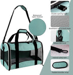Small Animal Travel, Carrier for Hedgehog Rat Parrot Bird Guinea Pig, Lizards Carrier, Soft Sided Travel Carrier Portable Guinea Pig Up to 10 Lbs (15 * 10 * 10, Green)